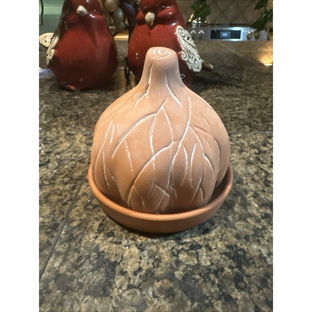 Terracotta Garlic Roaster with Lid New